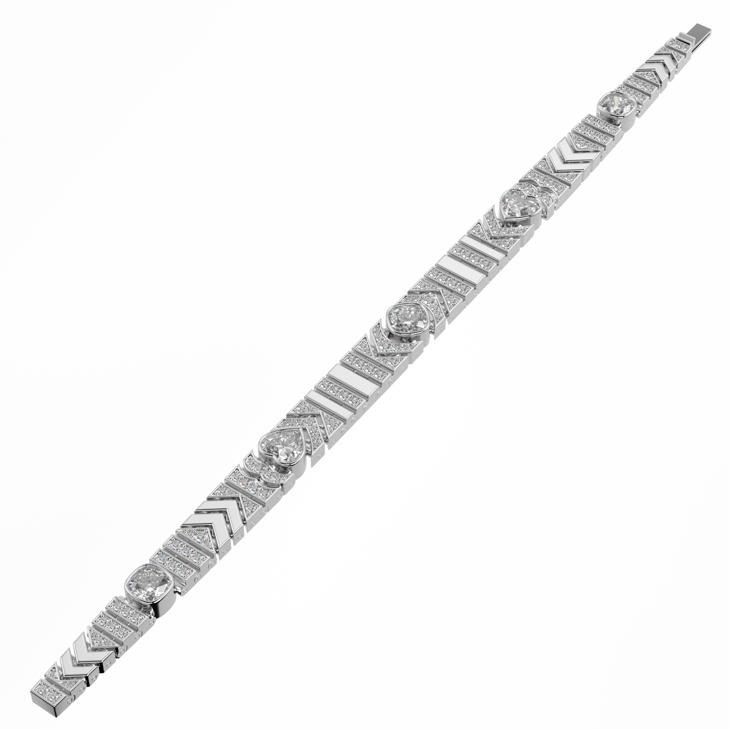 Miami Deco White Gold Diamond Bracelet