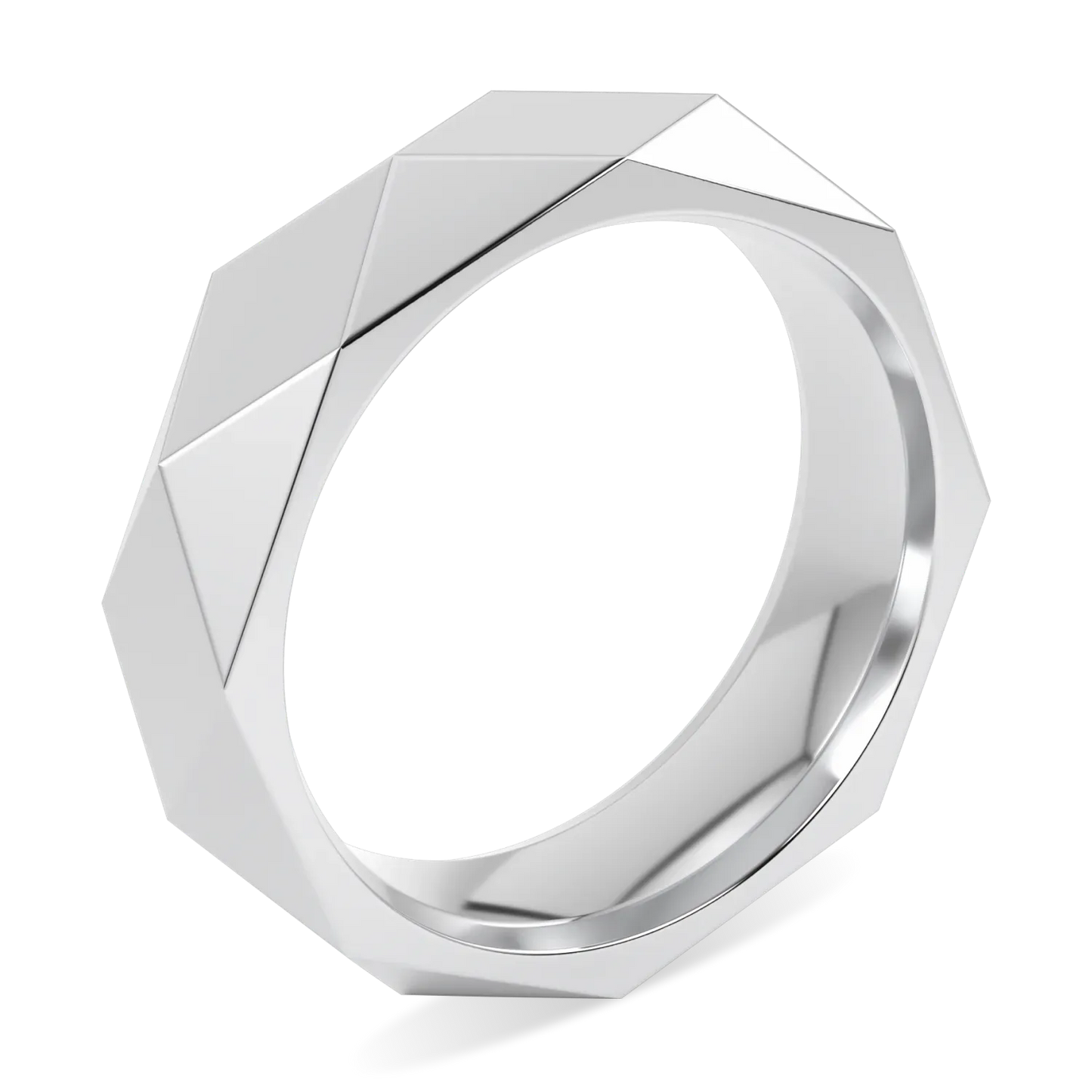 Blacklock Brilliance 40 faceted ring in Platinum — side view