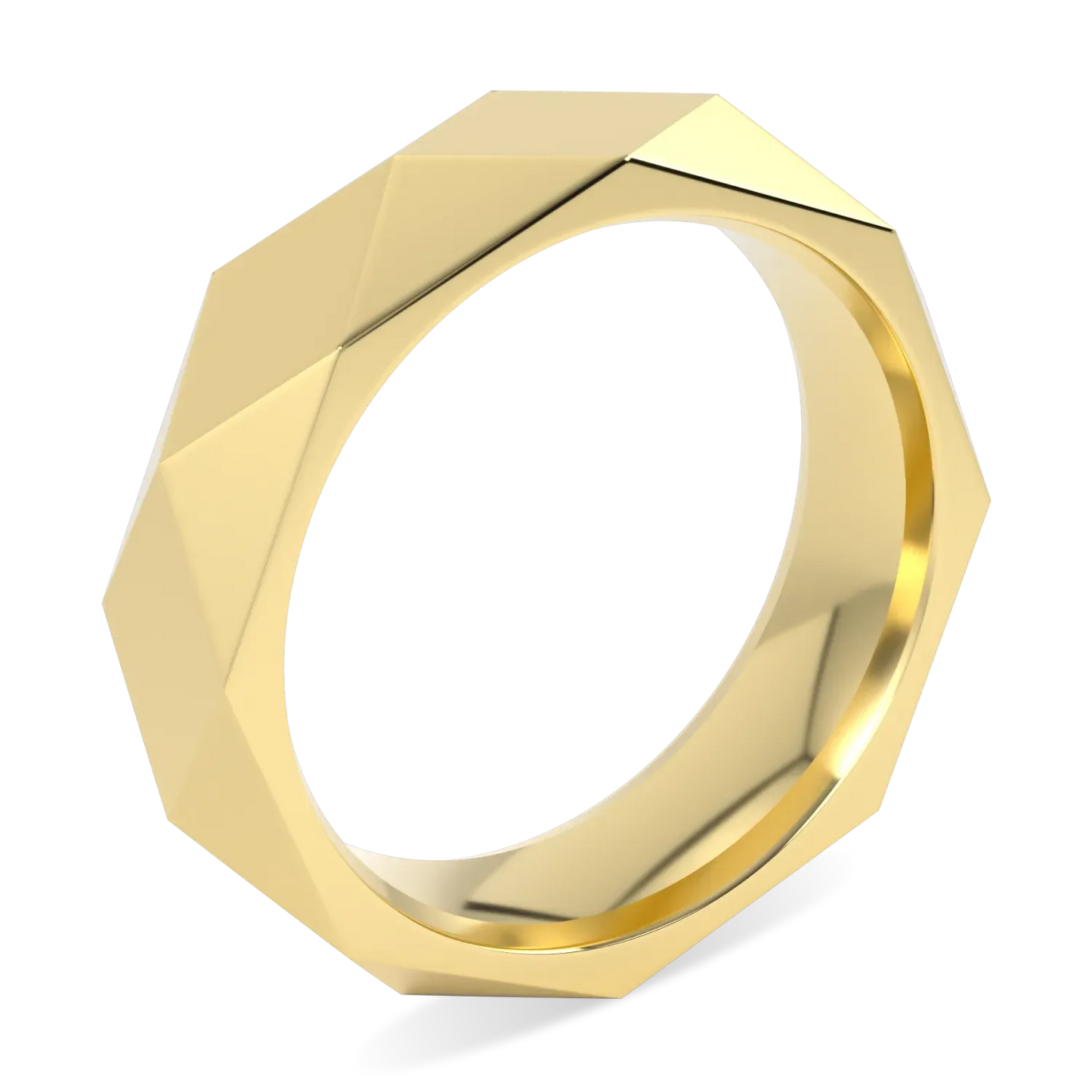 Handcrafted 18ct Yellow Gold ring by Blacklock, Brilliance 40 collection — side view