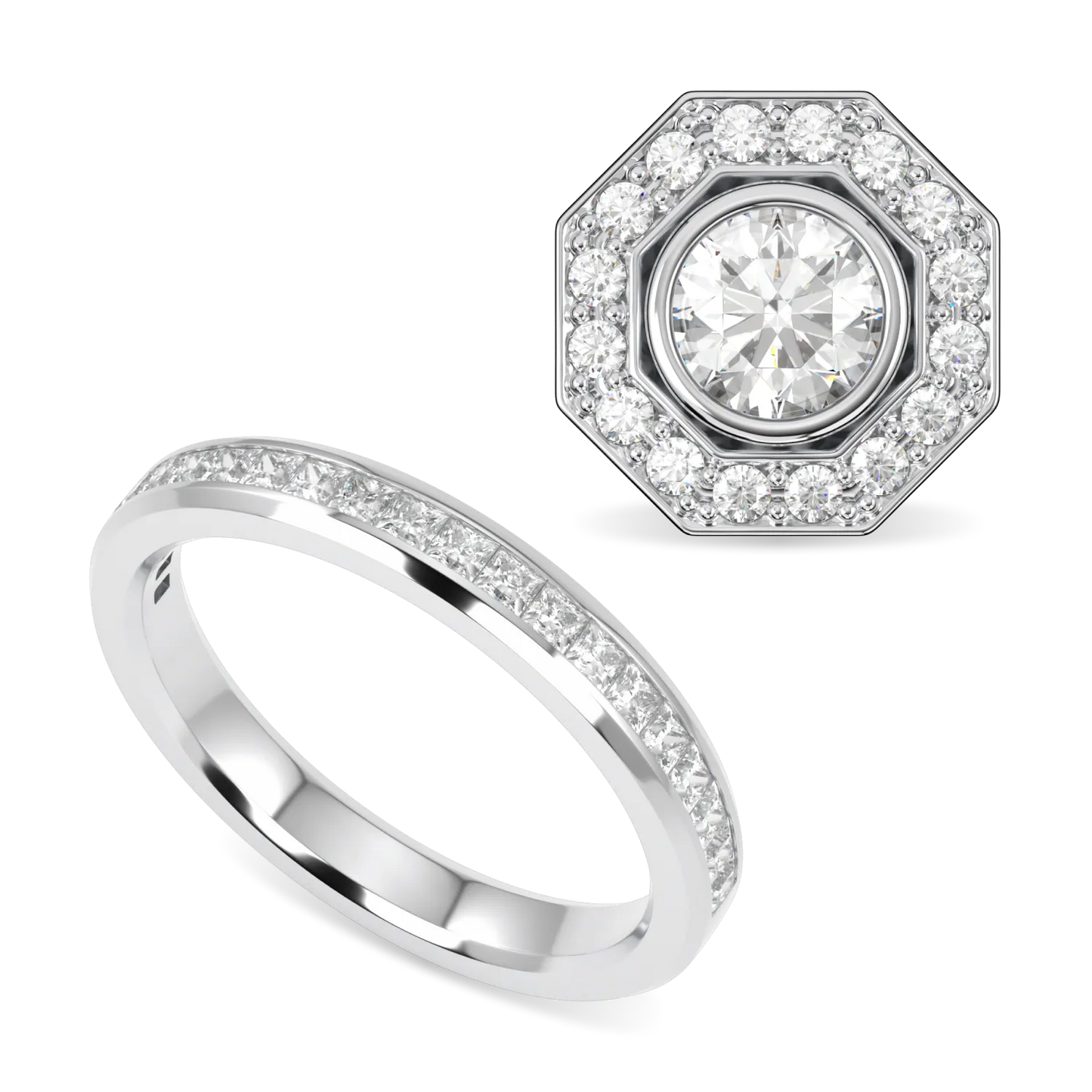 Platinum Diamond stud earrings and ring from Blacklock's Brilliance 40 collection