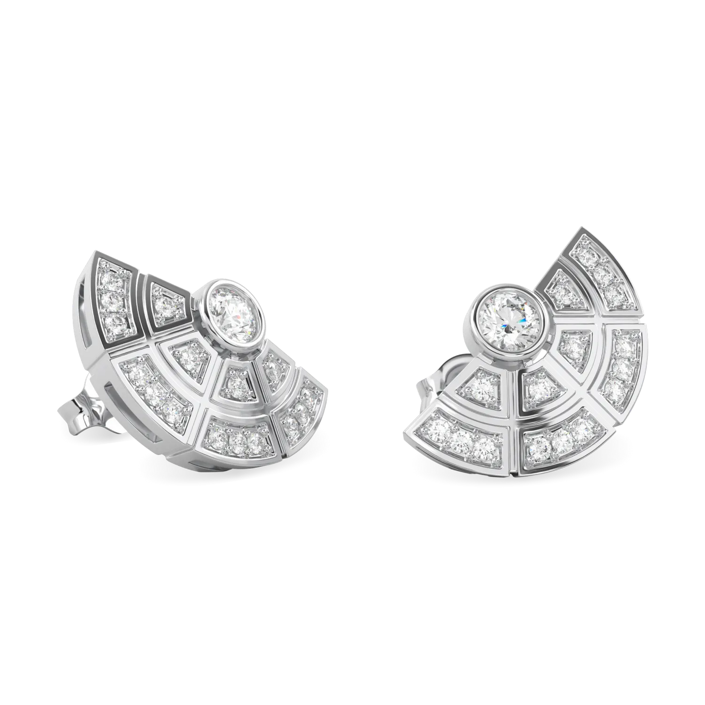 18ct White Gold Diamond earrings from Blacklock's Cipher collection — detail view