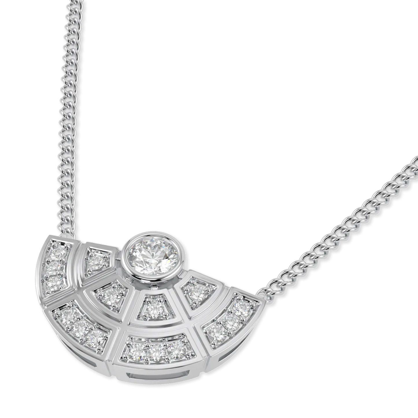 Handcrafted 18ct White Gold pendant with Diamond by Blacklock, Cipher collection — detail view