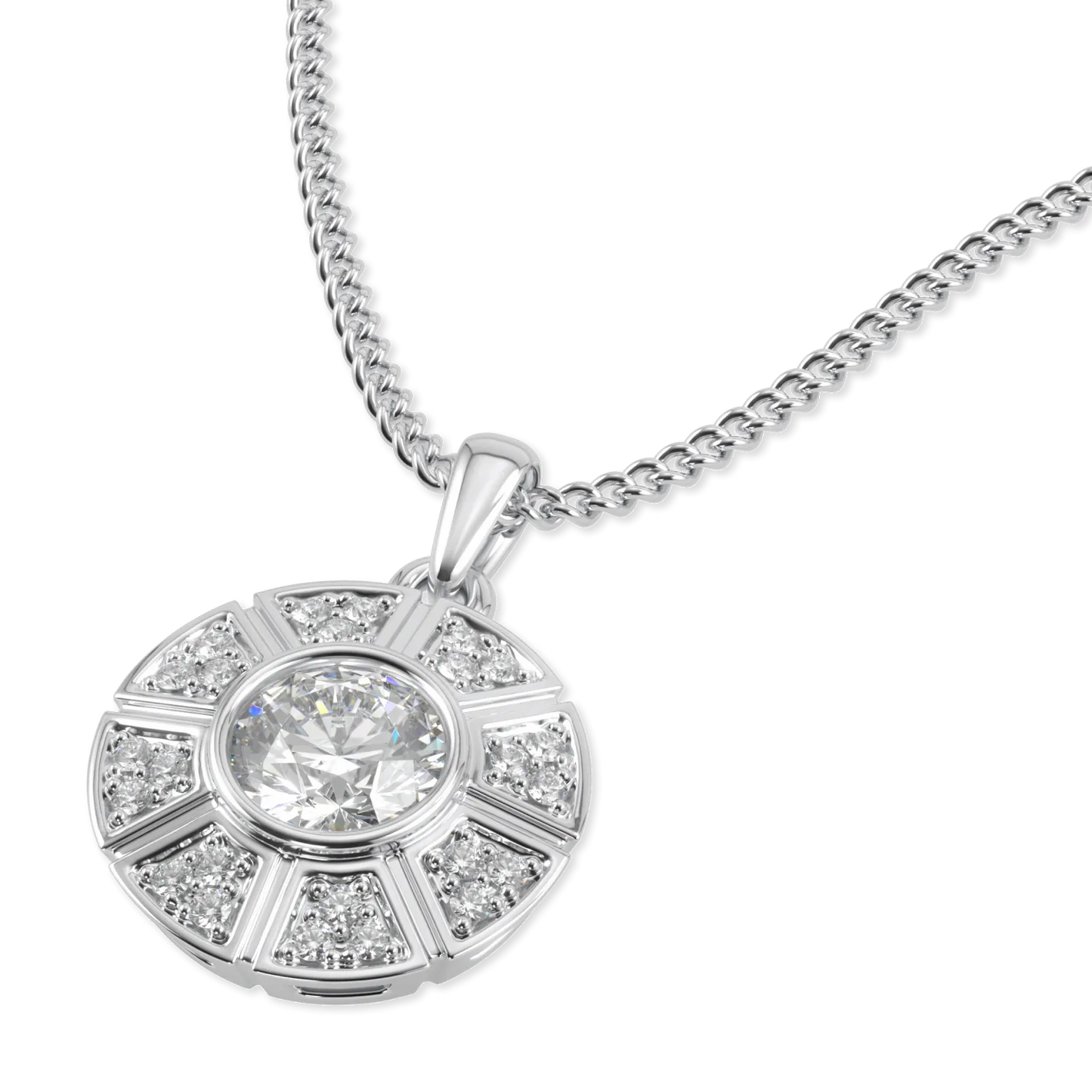 Cipher collection pendant featuring Diamond set in 18ct White Gold, Blacklock Jewellery — detail view