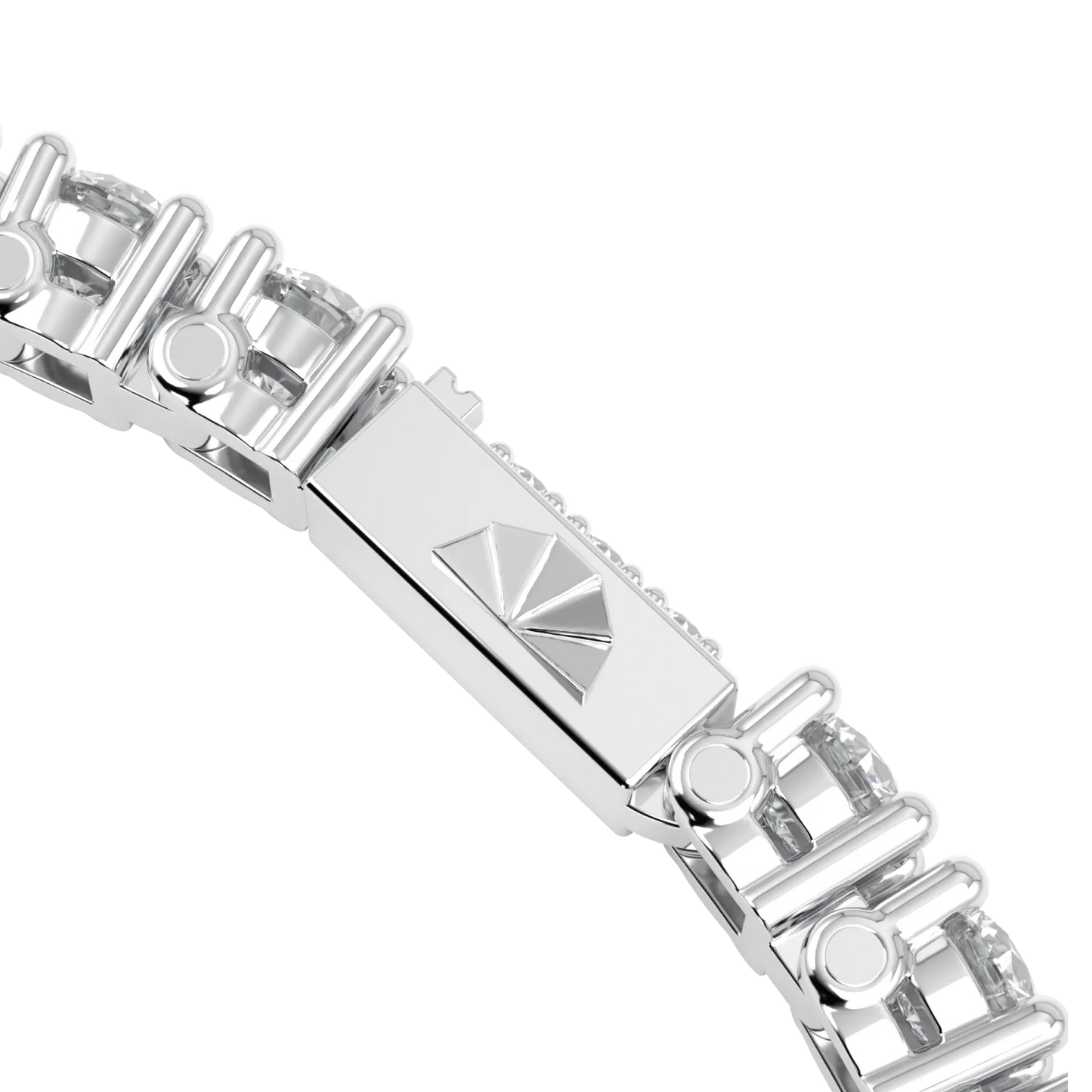 Blacklock Classic bracelet in Platinum with Diamond — catch close up view