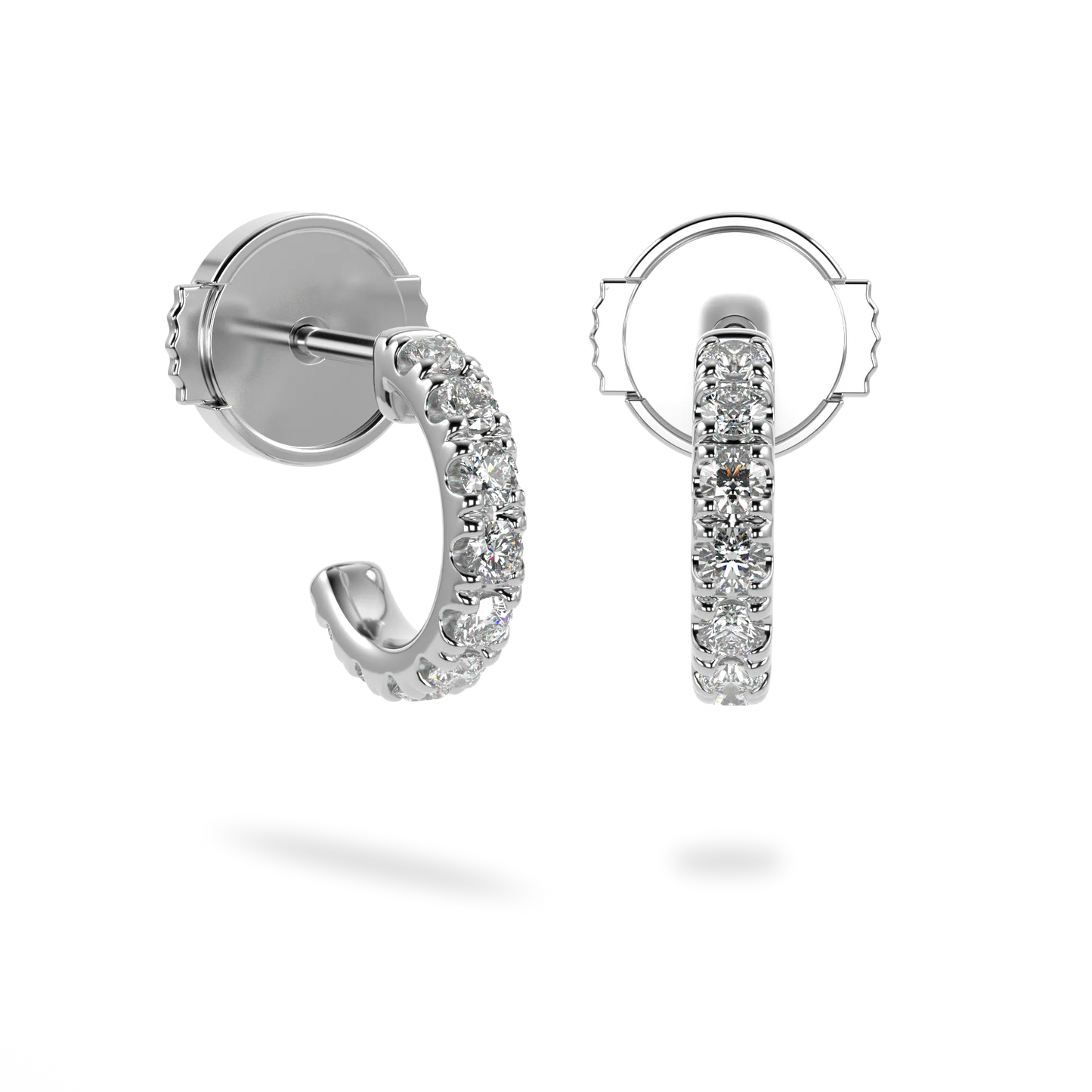 White Gold Diamond cuff earrings from Blacklock's Classic collection — detail view