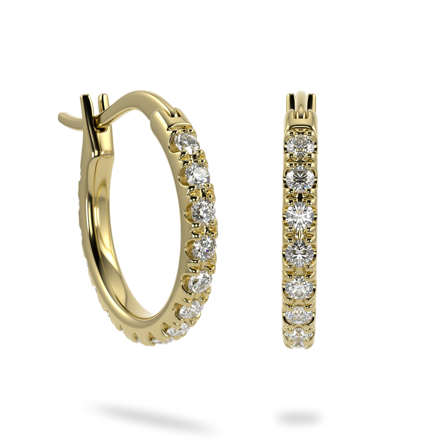 Blacklock Classic hoop earrings in Yellow Gold — side view