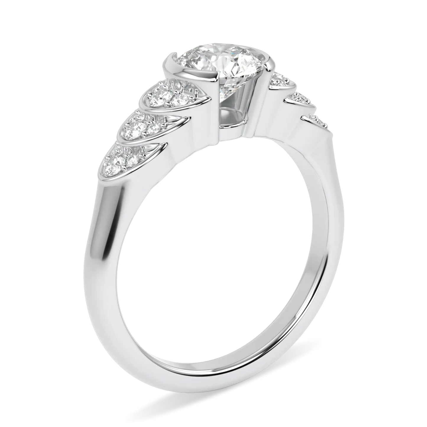 Cove collection 0.70cts diamond engagement ring set in Platinum, Blacklock Jewellery — detail view