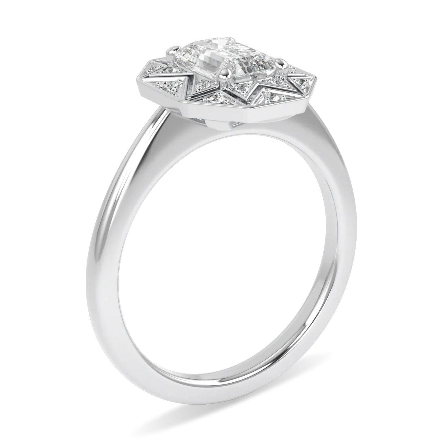 Handcrafted Platinum 0.70cts diamond engagement ring by Blacklock, Hawthorn collection — detail view