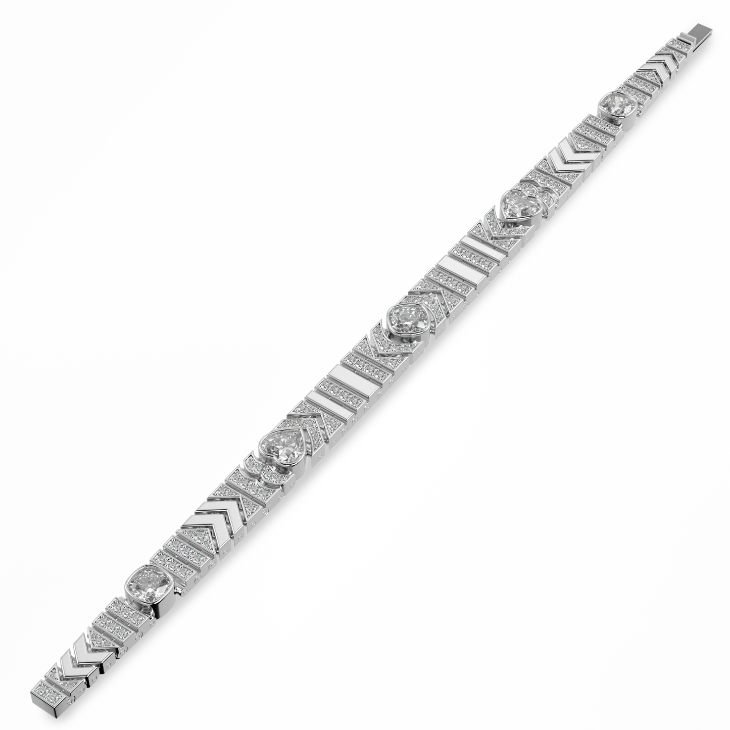 Blacklock Miami Deco bracelet in White Gold with Diamond — detail view