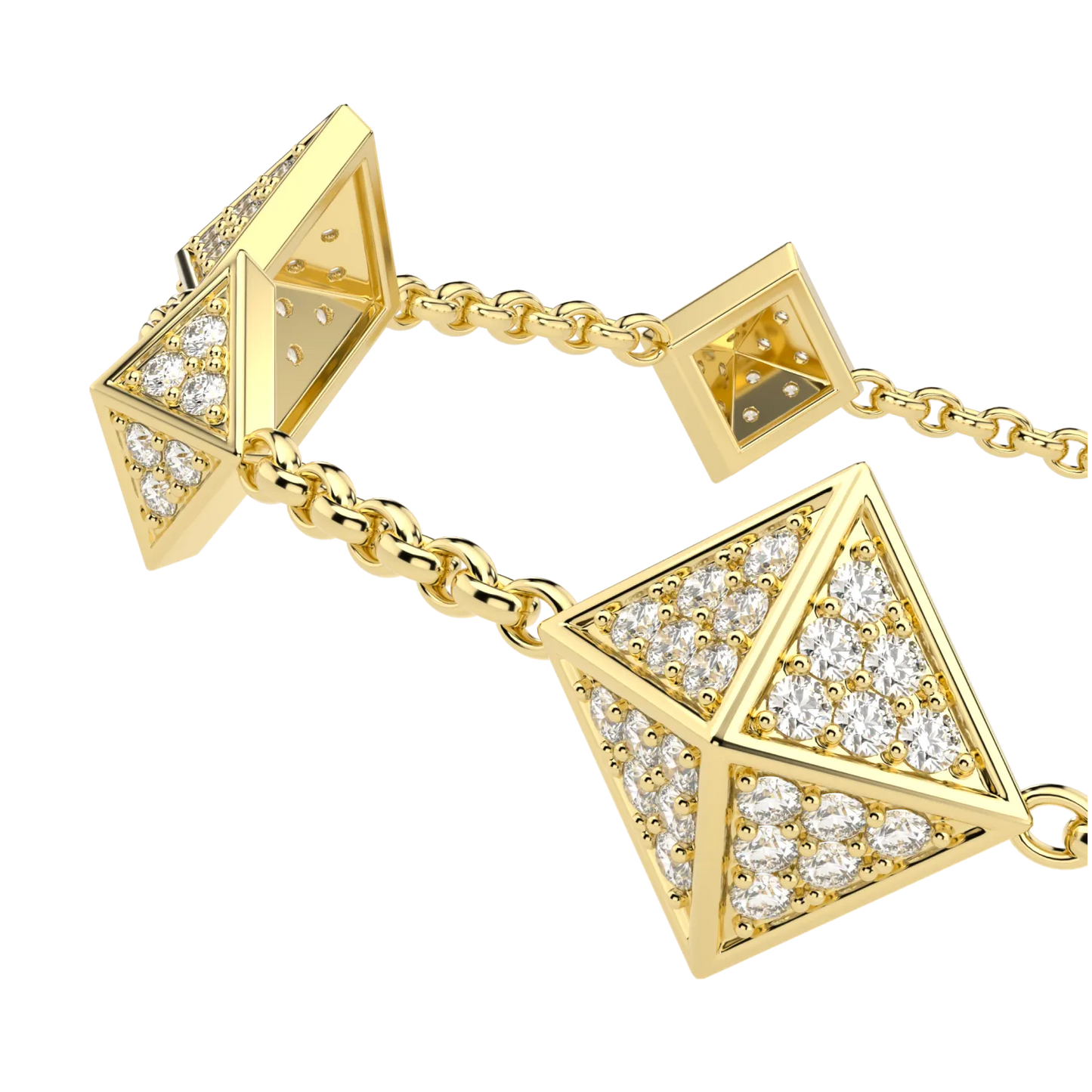 Blacklock Origami collection bracelet in 18ct Yellow Gold with Diamond — detail view