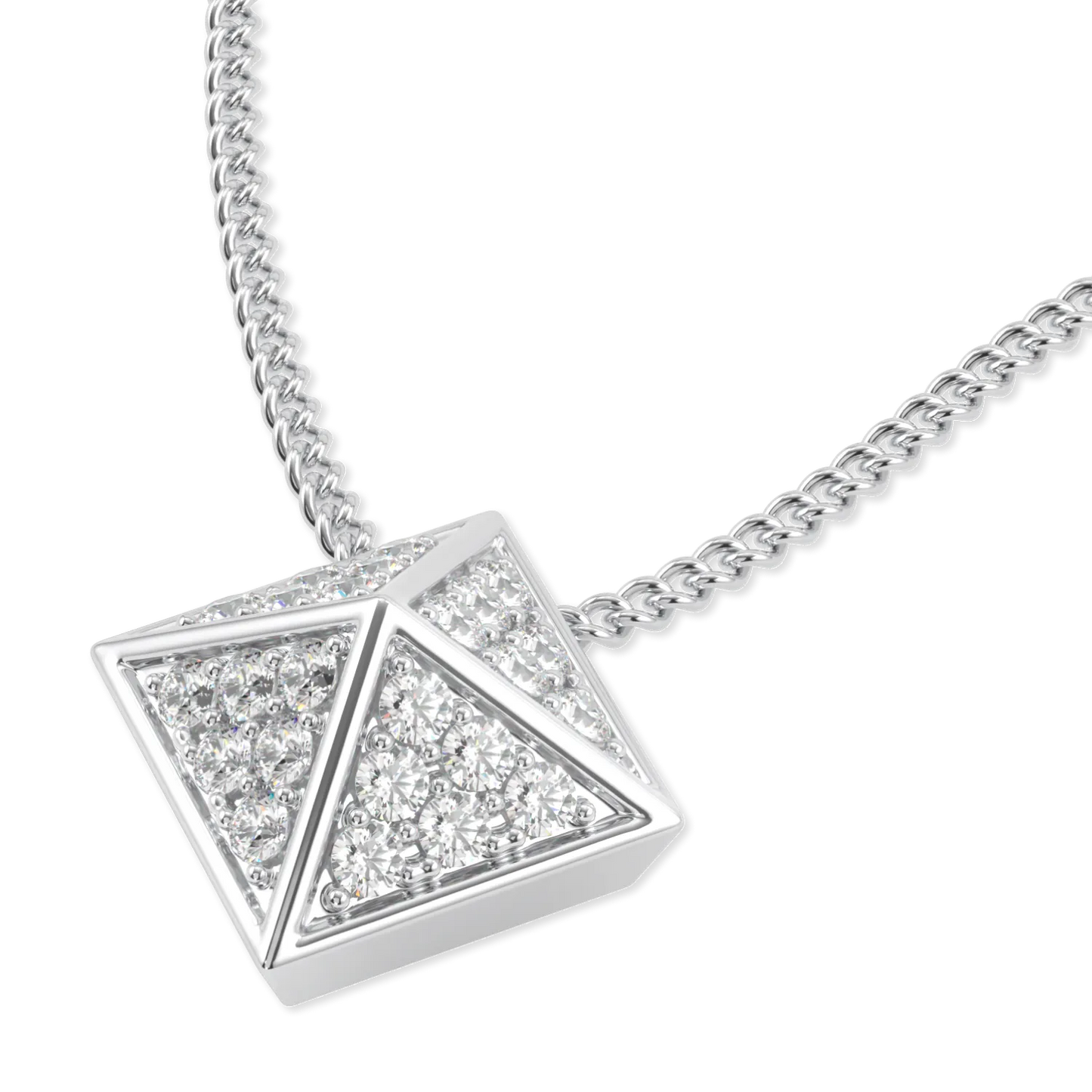 18ct White Gold Diamond pendant from Blacklock's Origami collection — detail view