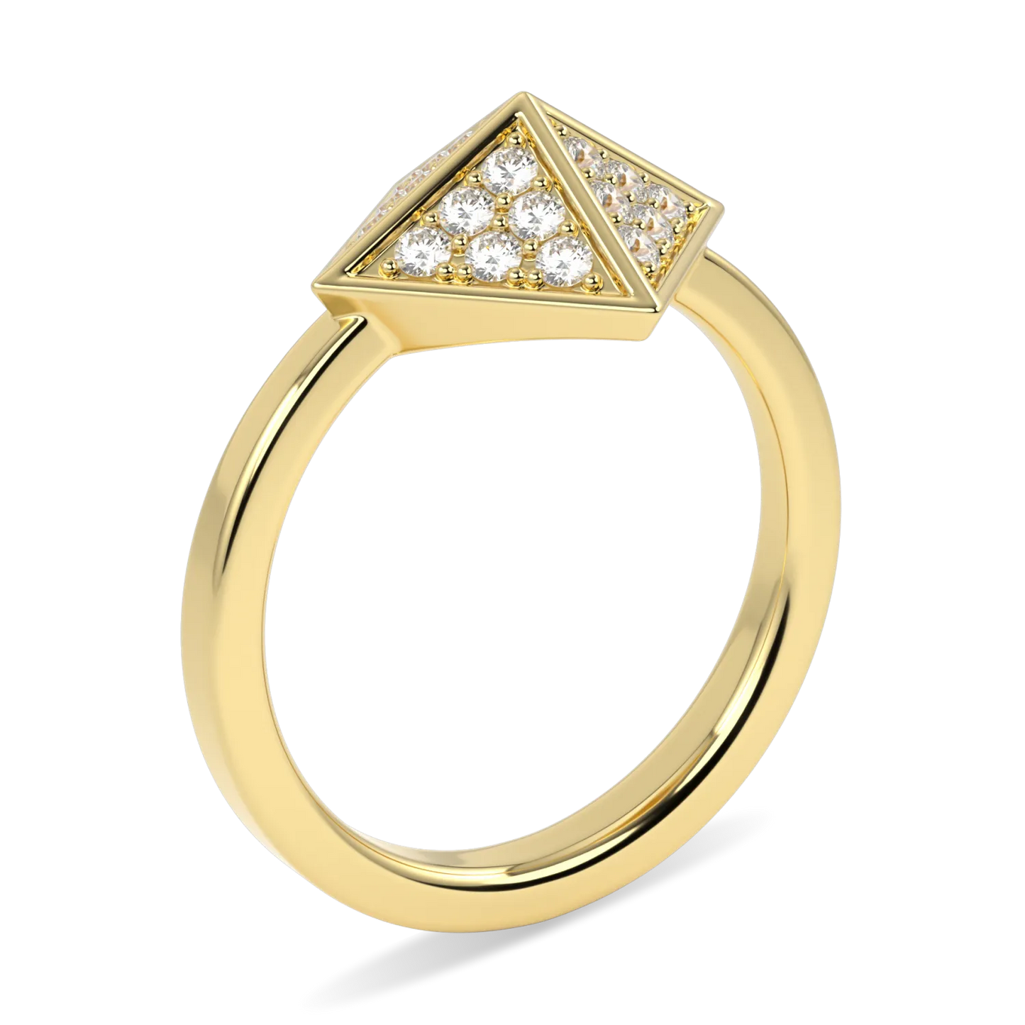 Origami collection ring featuring Diamond set in 18ct Yellow Gold, Blacklock Jewellery — detail view