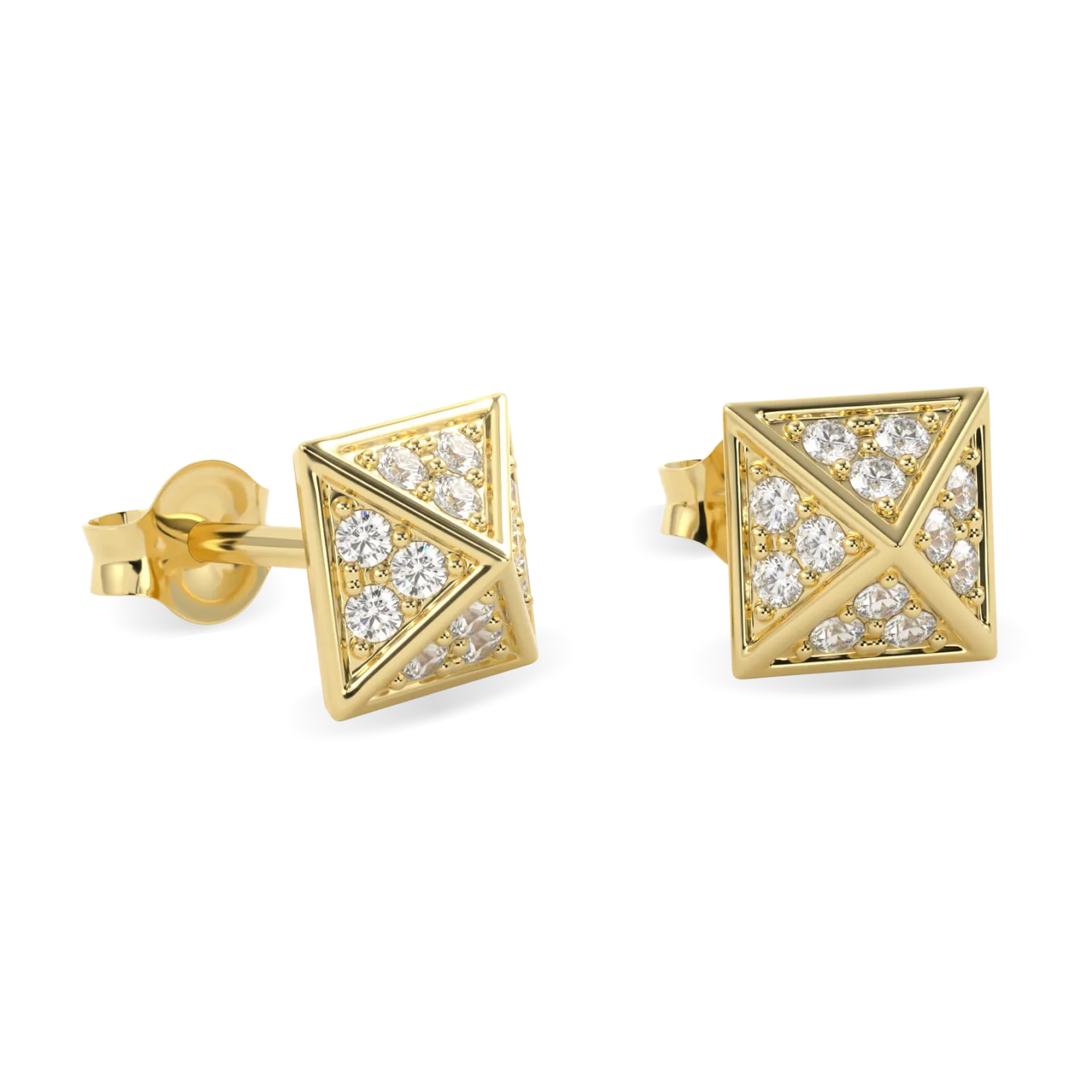 Blacklock Origami diamond stud earrings in 18ct Yellow Gold — detail view