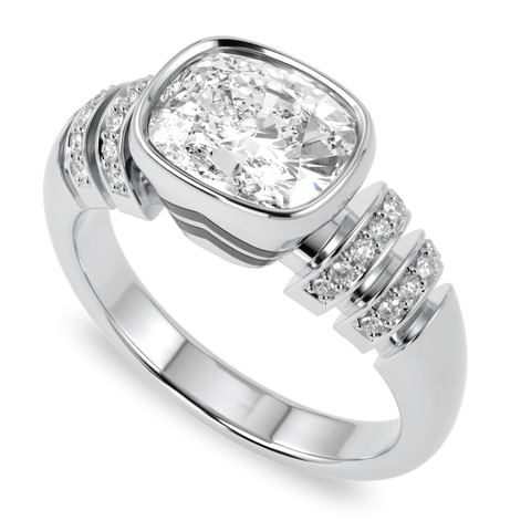 Miami Deco Large Platinum Diamond Ring