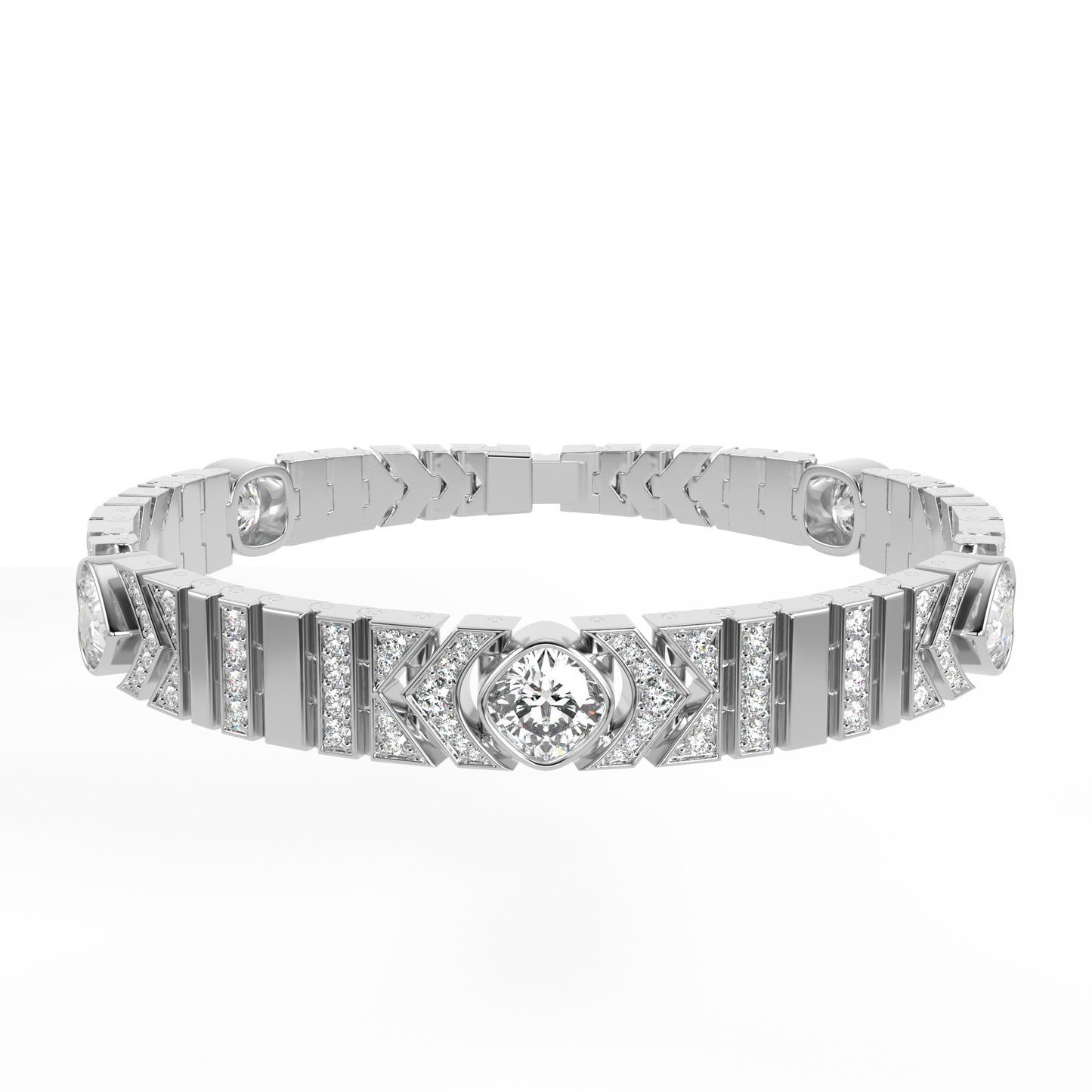 Miami Deco White Gold Diamond Bracelet