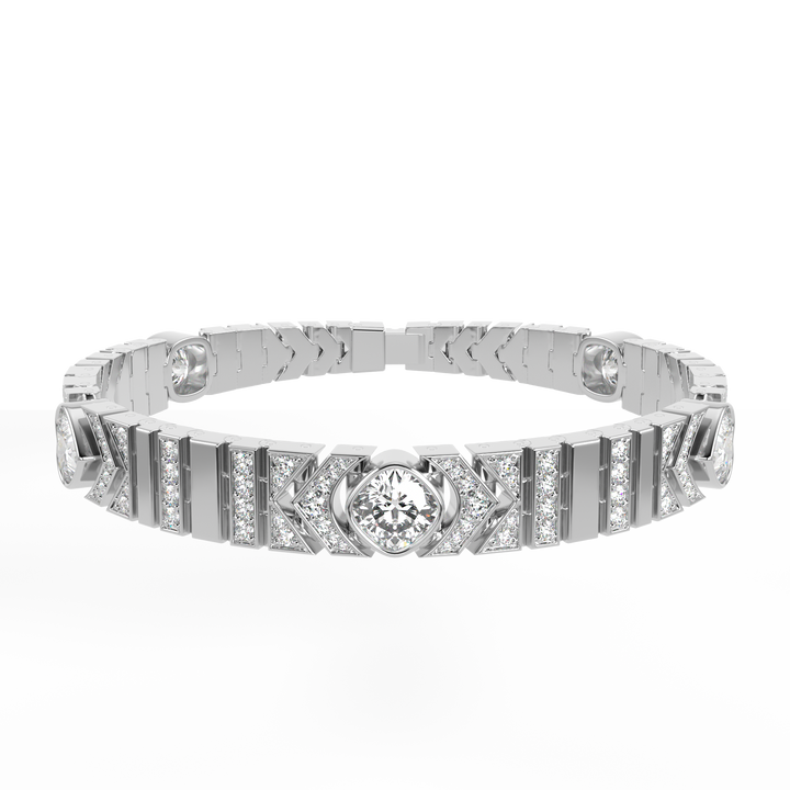 Miami Deco White Gold Diamond Bracelet