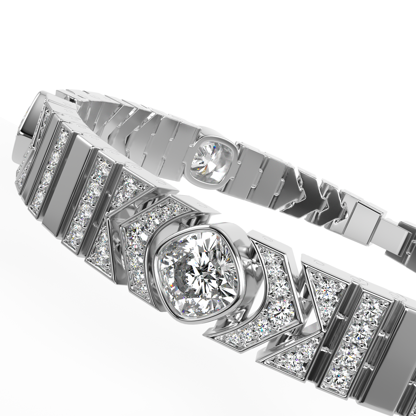 Miami Deco White Gold Diamond Bracelet