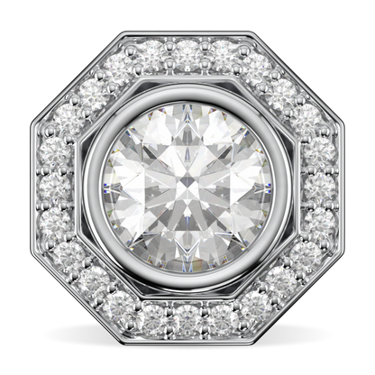 Brilliance 40 Platinum Diamond Octagonal Halo Earrings