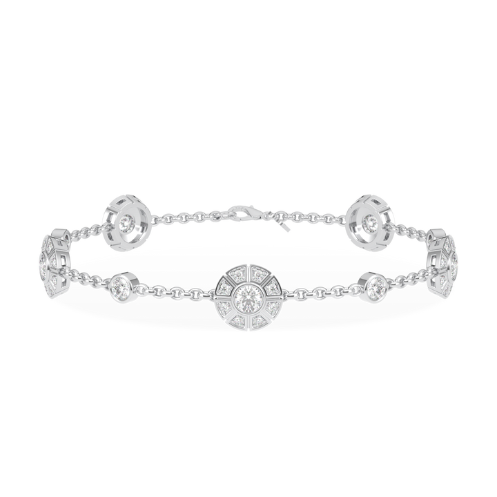 Cipher Small White Gold Diamond Geometric Halo Bracelet