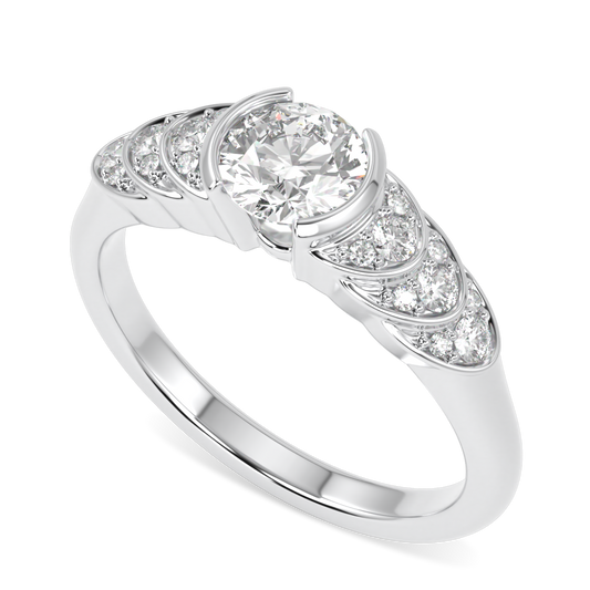 Cove Platinum Round Brilliant Cut Diamond Engagement Ring 0.50cts