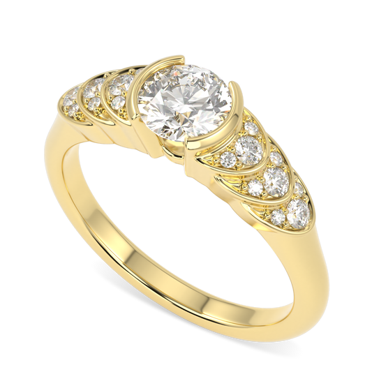 Cove Yellow Gold Round Brilliant Cut Diamond Engagement Ring 0.50cts