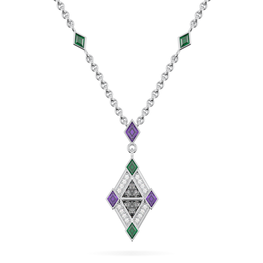 Limited Edition IWD24 White Gold Salt & Pepper Diamond Pendant