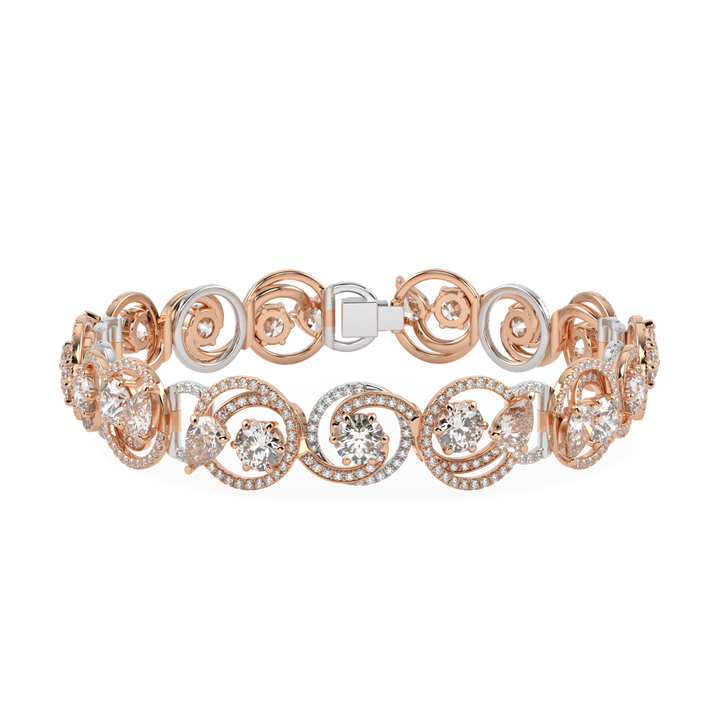 Serpentine Rose Gold Diamond Bracelet