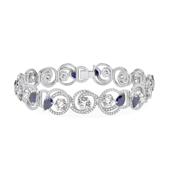 Serpentine Sapphire Diamond Bracelet