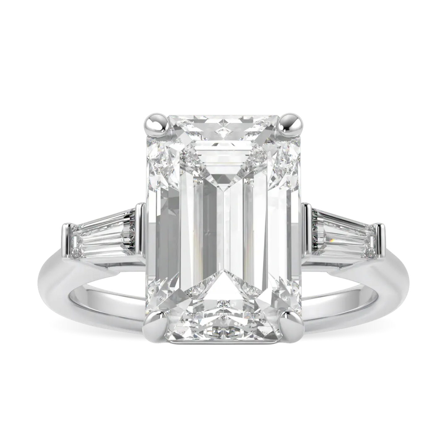 High Jewellery collection ring featuring 4.50cts Emerald Cut Diamond set in Platinum, Blacklock Jewellery — top down view