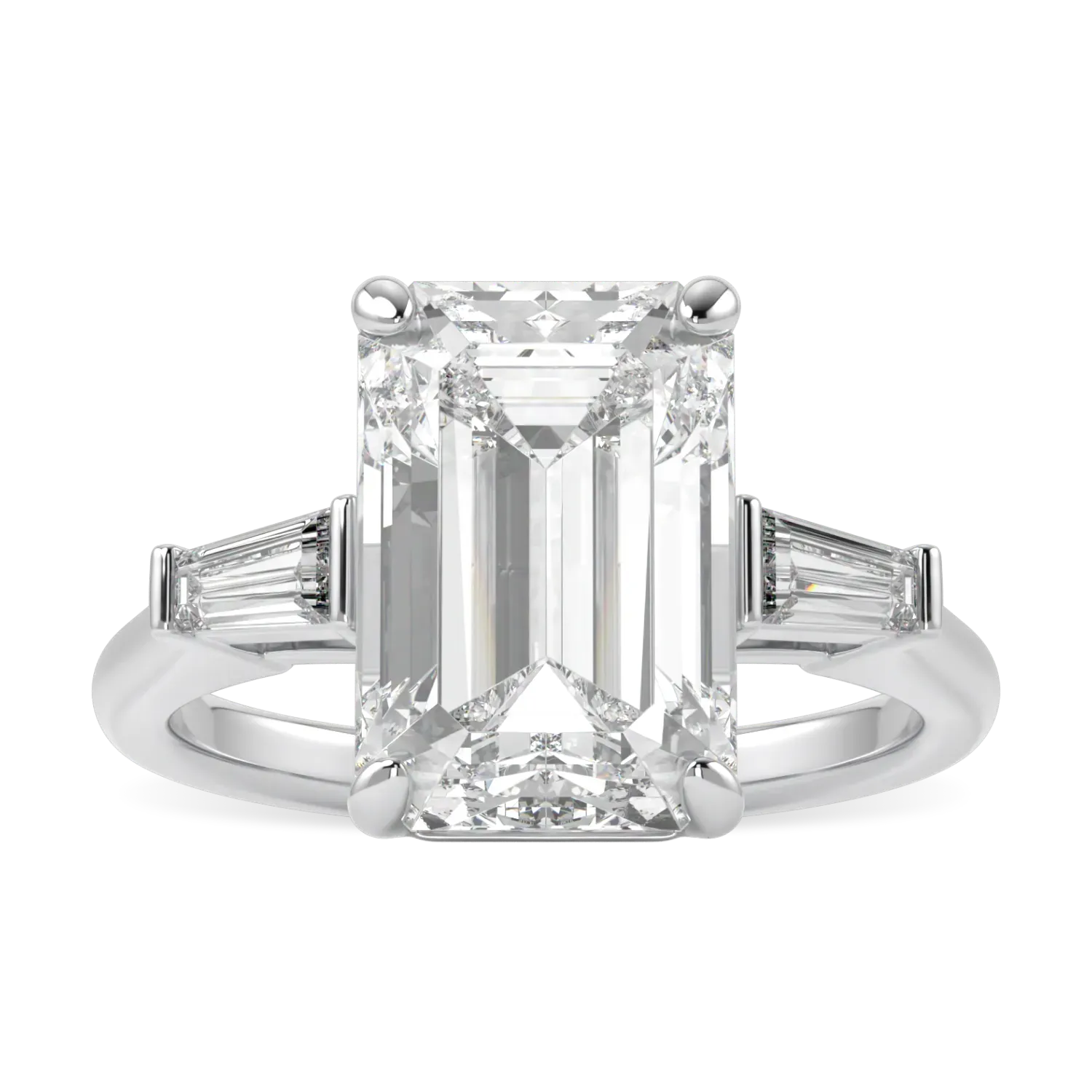 High Jewellery collection ring featuring 4.50cts Emerald Cut Diamond set in Platinum, Blacklock Jewellery — top down view