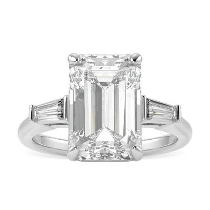 High Jewellery collection ring featuring 4.50cts Emerald Cut Diamond set in Platinum, Blacklock Jewellery — top down view