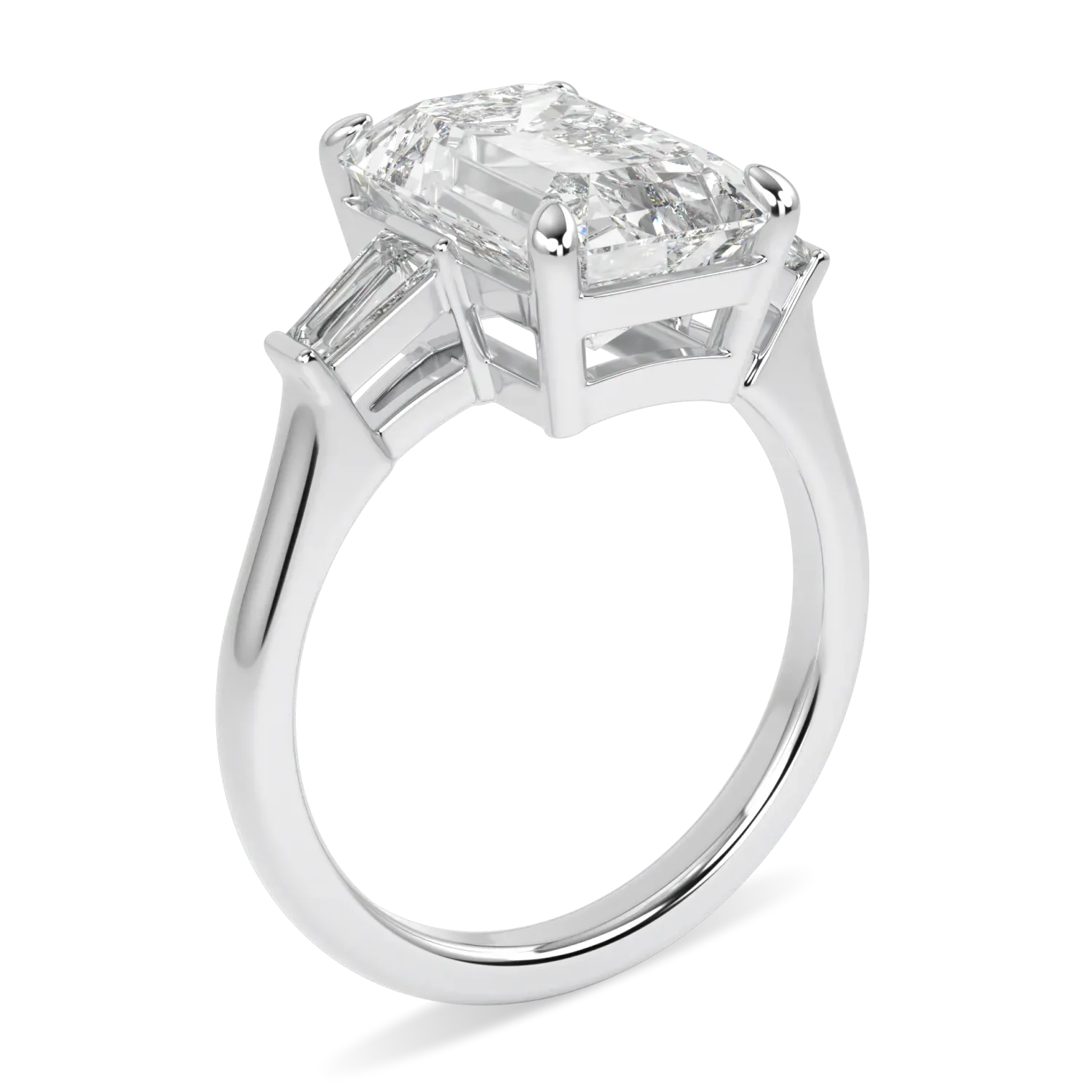 Handcrafted 4.50cts Emerald Cut Diamond Platinum ring by Blacklock, High Jewellery collection — detail view