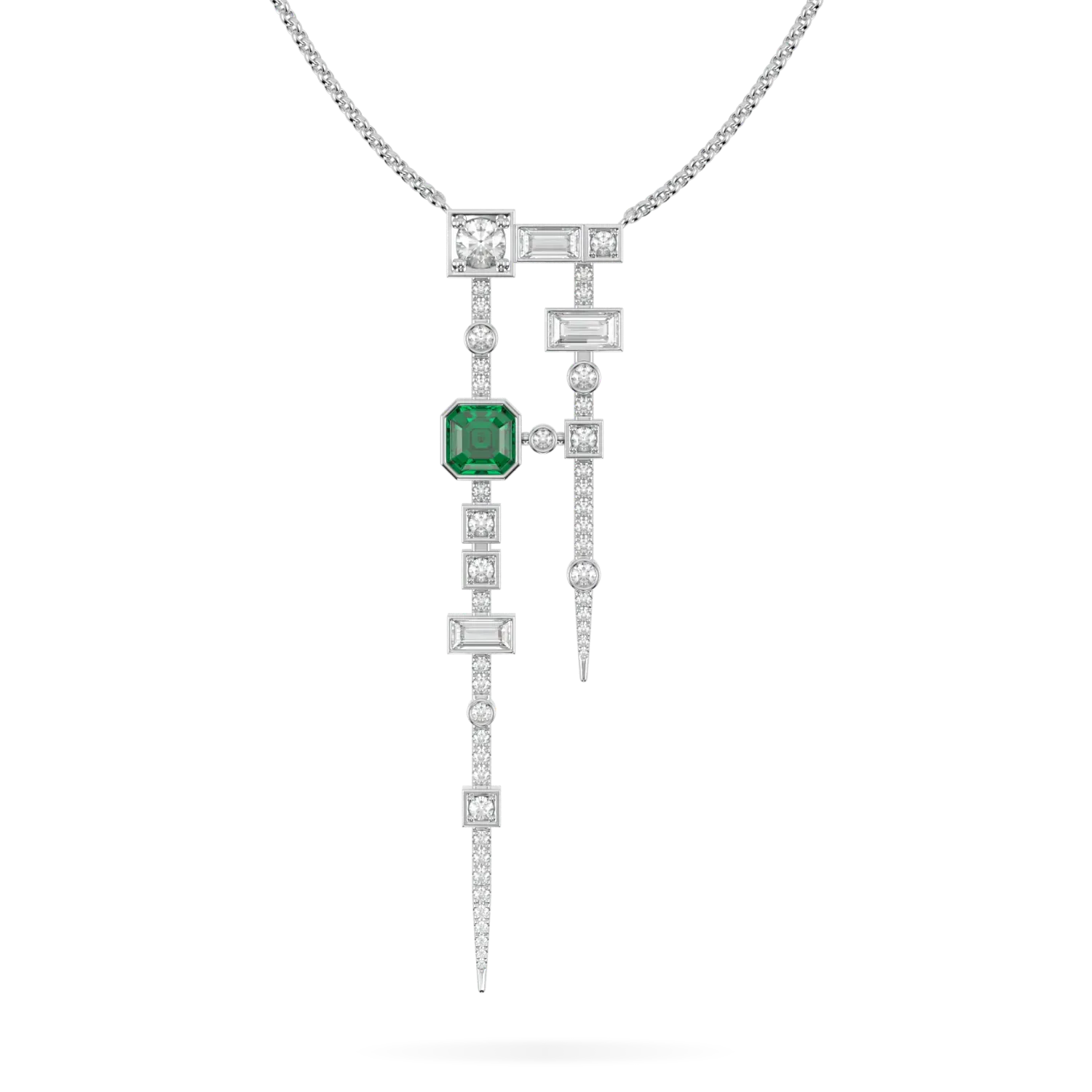 Emerald and Diamond Pendant by Blacklock Jewellery, Binary collection