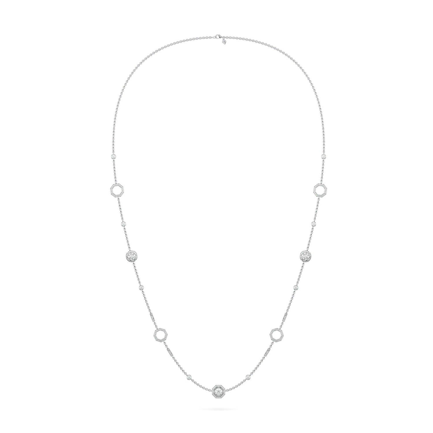 Blacklock Brilliance 40 chain in 18ct White Gold with Diamond — straight on view