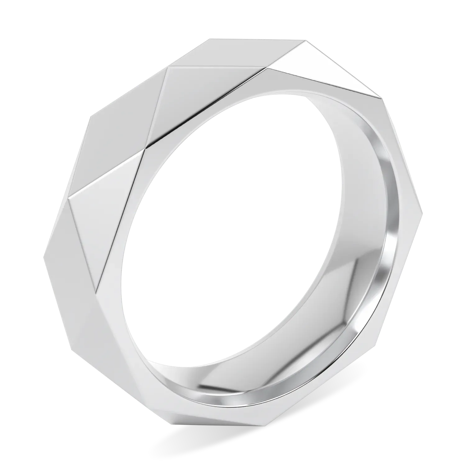 Blacklock Brilliance 40 faceted ring in Platinum — side view