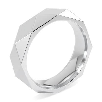 Blacklock Brilliance 40 faceted ring in Platinum — side view