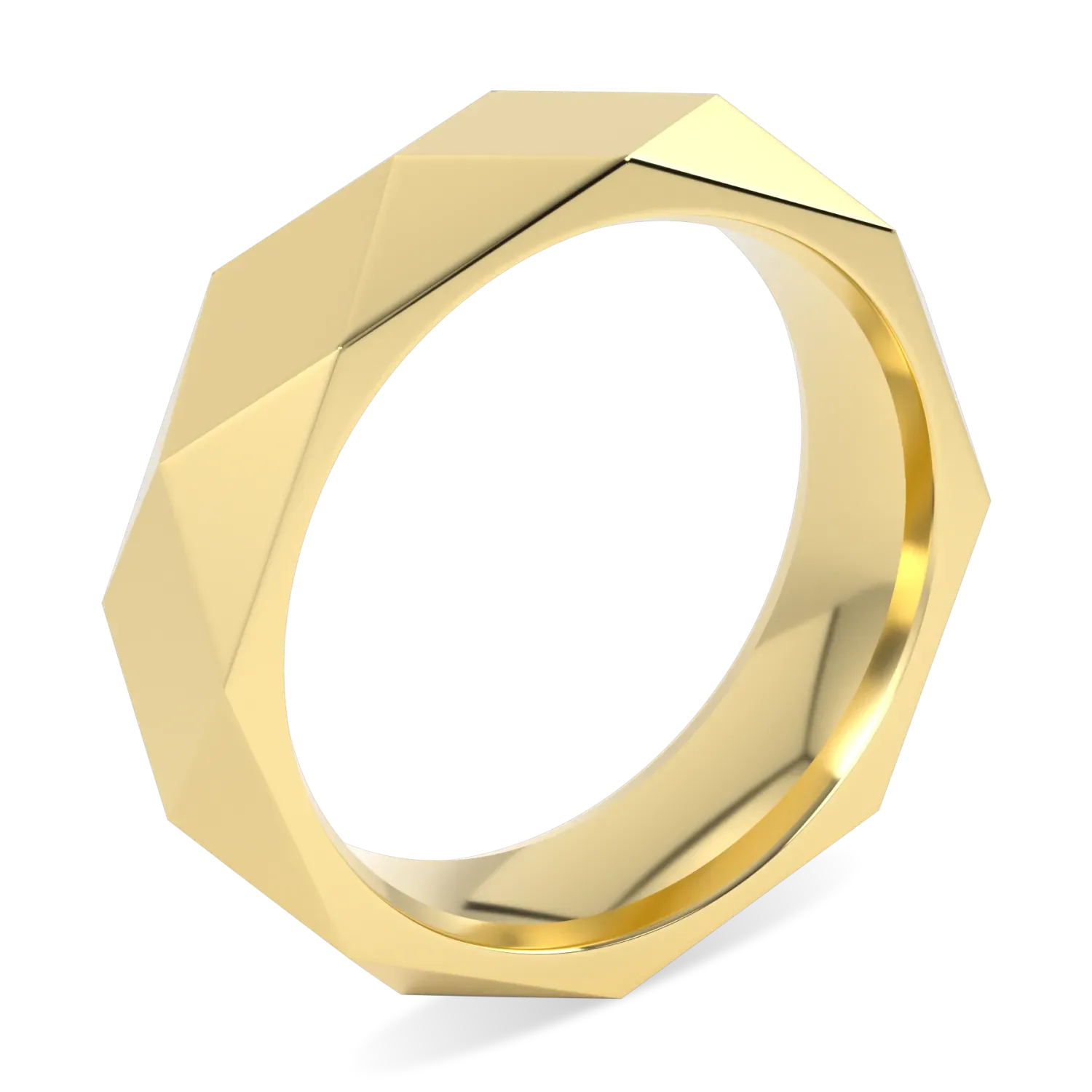 Handcrafted 18ct Yellow Gold ring by Blacklock, Brilliance 40 collection — side view