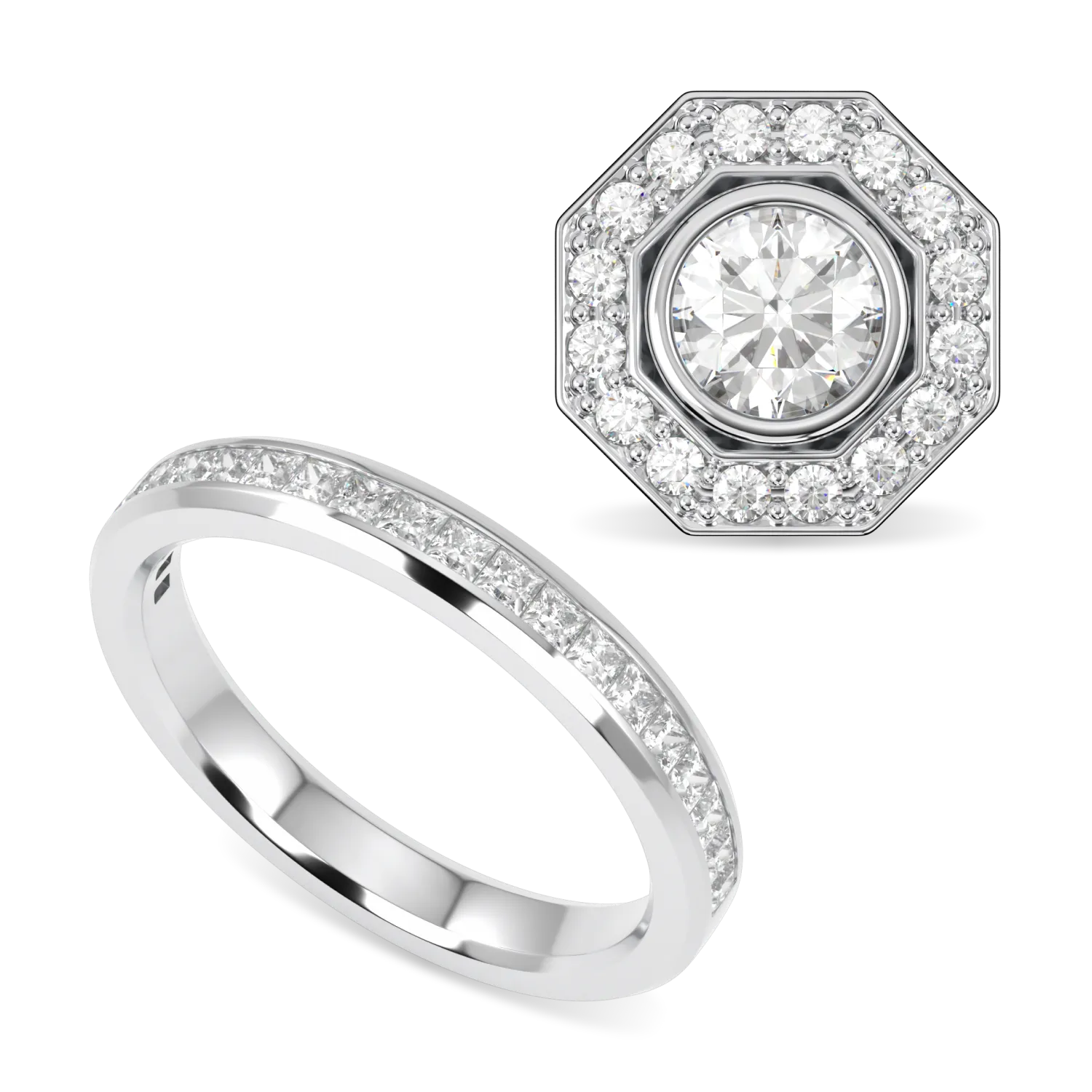 Platinum Diamond stud earrings and ring from Blacklock's Brilliance 40 collection