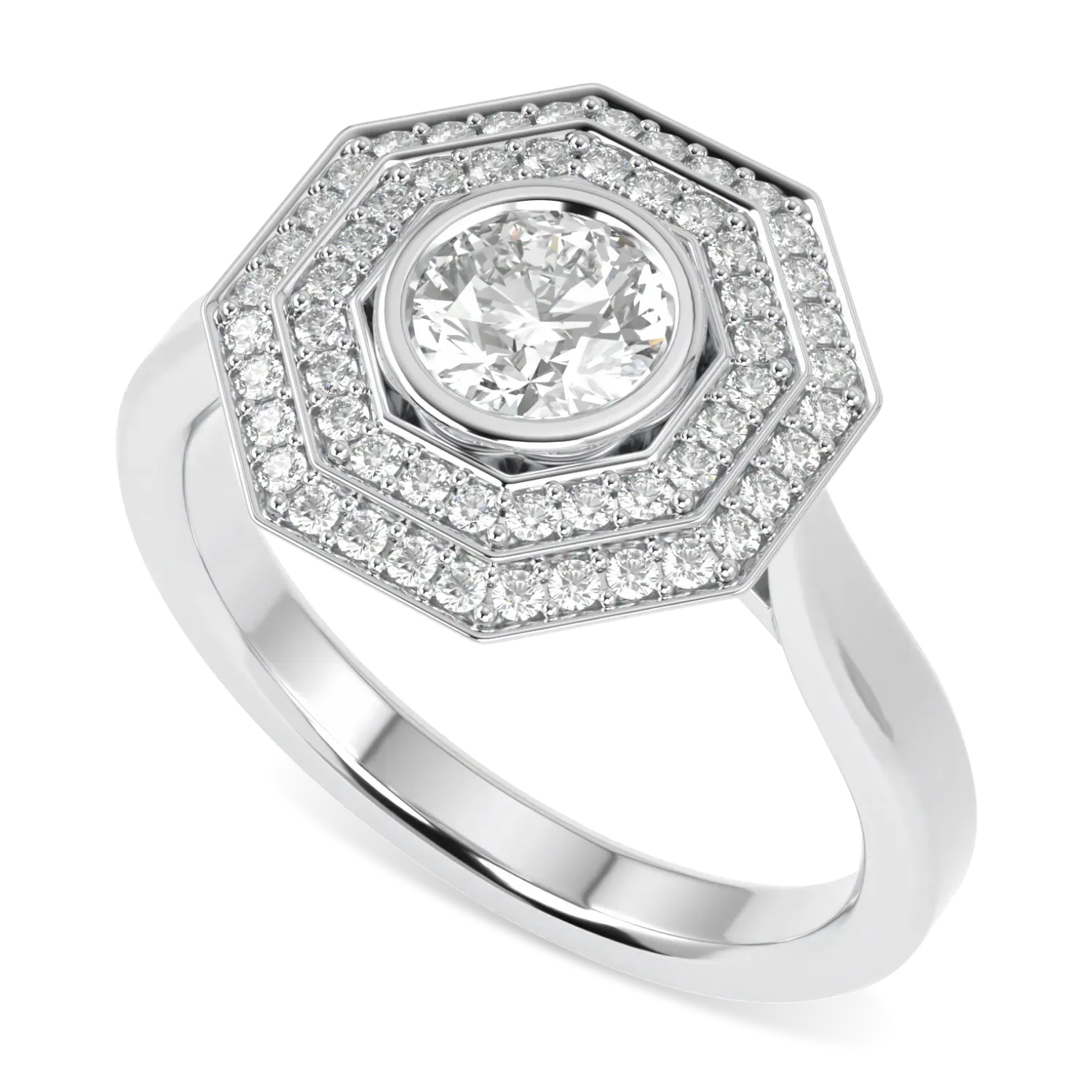 Blacklock Brilliance 40 double halo diamond ring in Platinum
