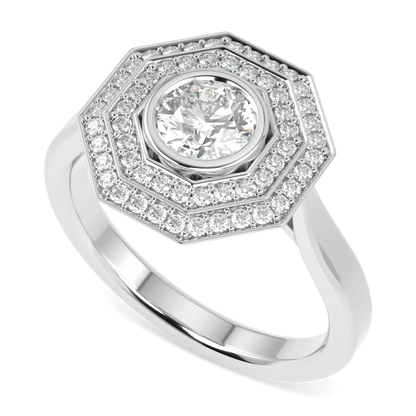 Blacklock Brilliance 40 double halo diamond ring in Platinum