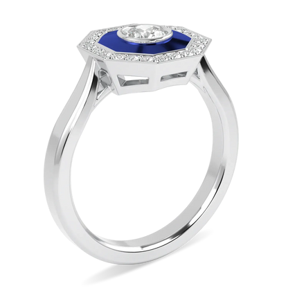 Platinum Diamond Enamel ring from Blacklock's Brilliance 40 collection — detail view