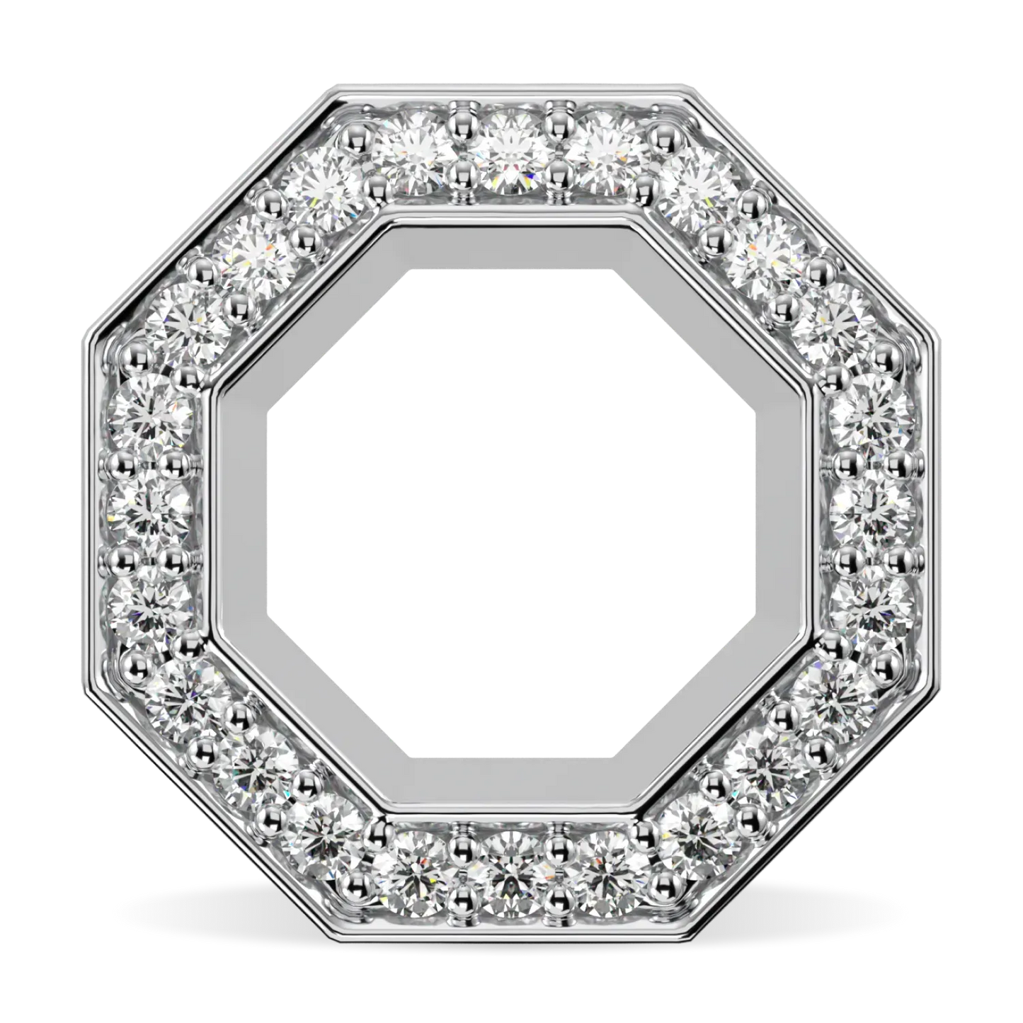 Blacklock Brilliance 40 empty halo diamond earrings in Platinum — front on view