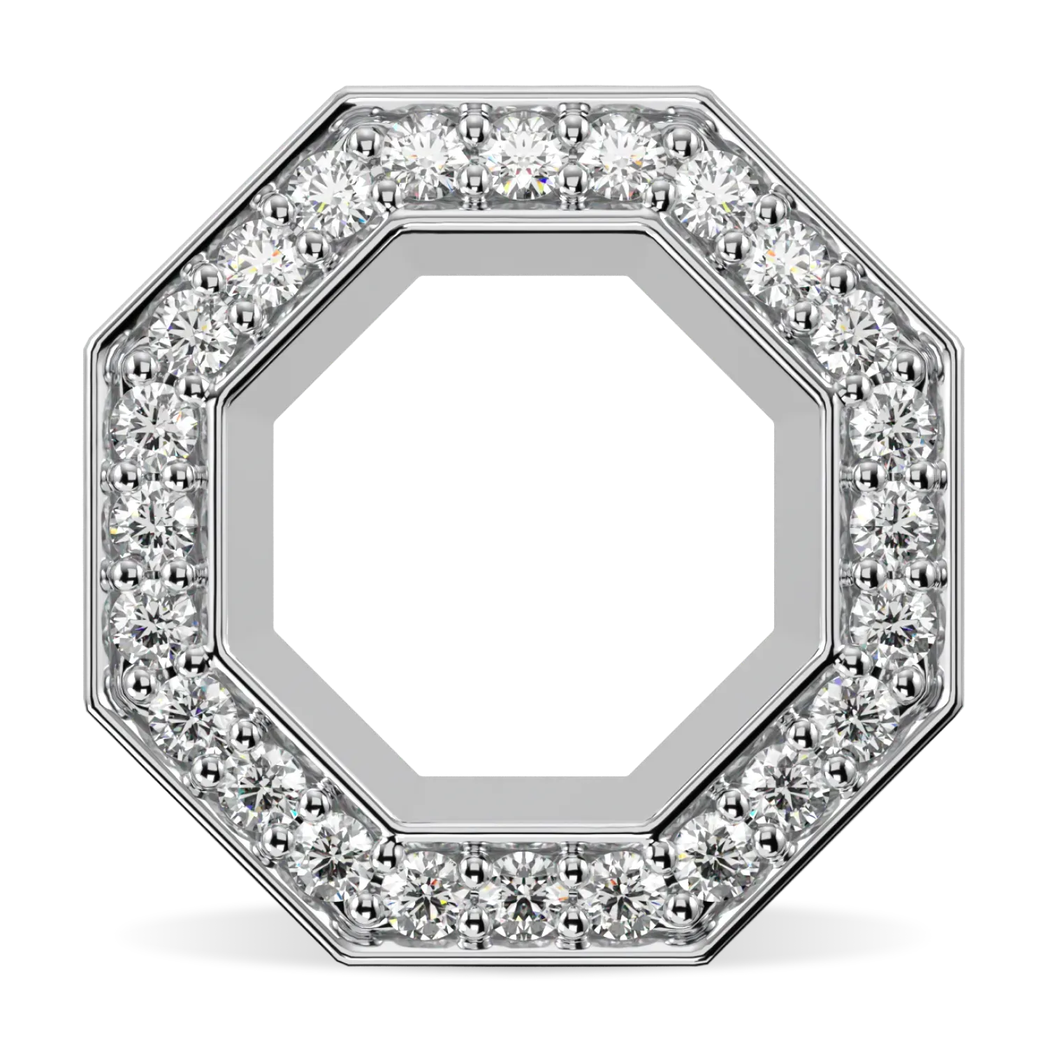 Blacklock Brilliance 40 empty halo diamond earrings in Platinum — front on view