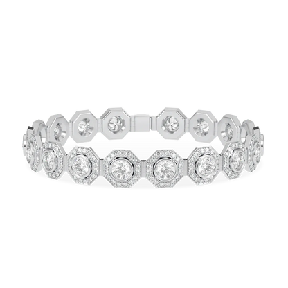 Brilliance 40 collection diamond halo bracelet in Platinum, Blacklock Jewellery