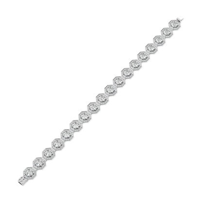 Handcrafted Platinum Diamond halo bracelet by Blacklock, Brilliance 40 collection — side view