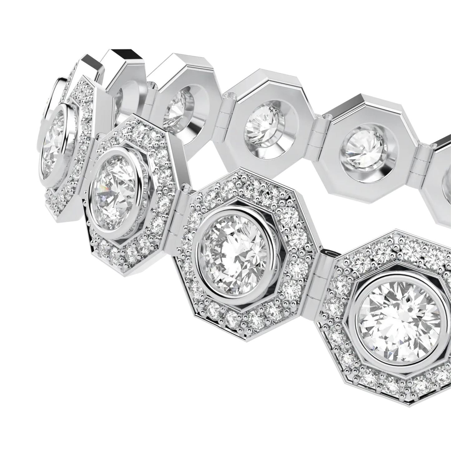 Blacklock Brilliance 40 diamond halo bracelet in Platinum — detail view