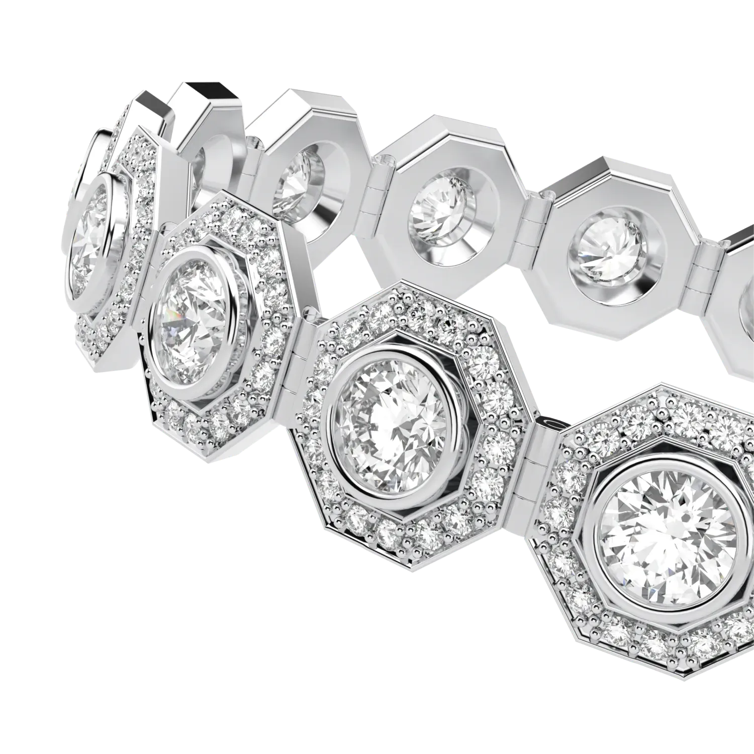 Blacklock Brilliance 40 diamond halo bracelet in Platinum — detail view