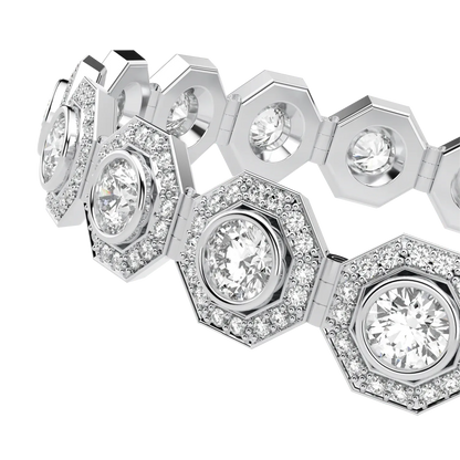 Blacklock Brilliance 40 diamond halo bracelet in Platinum — detail view