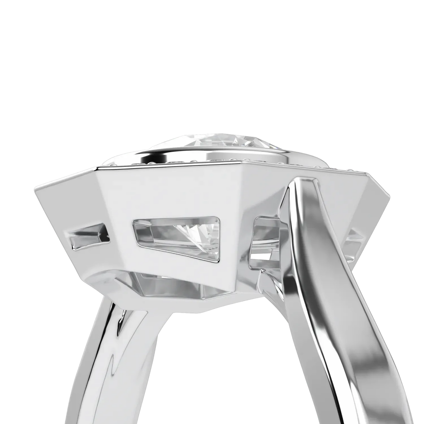Brilliance 40 collection ring featuring Diamond set in Platinum, Blacklock Jewellery — alternate angle