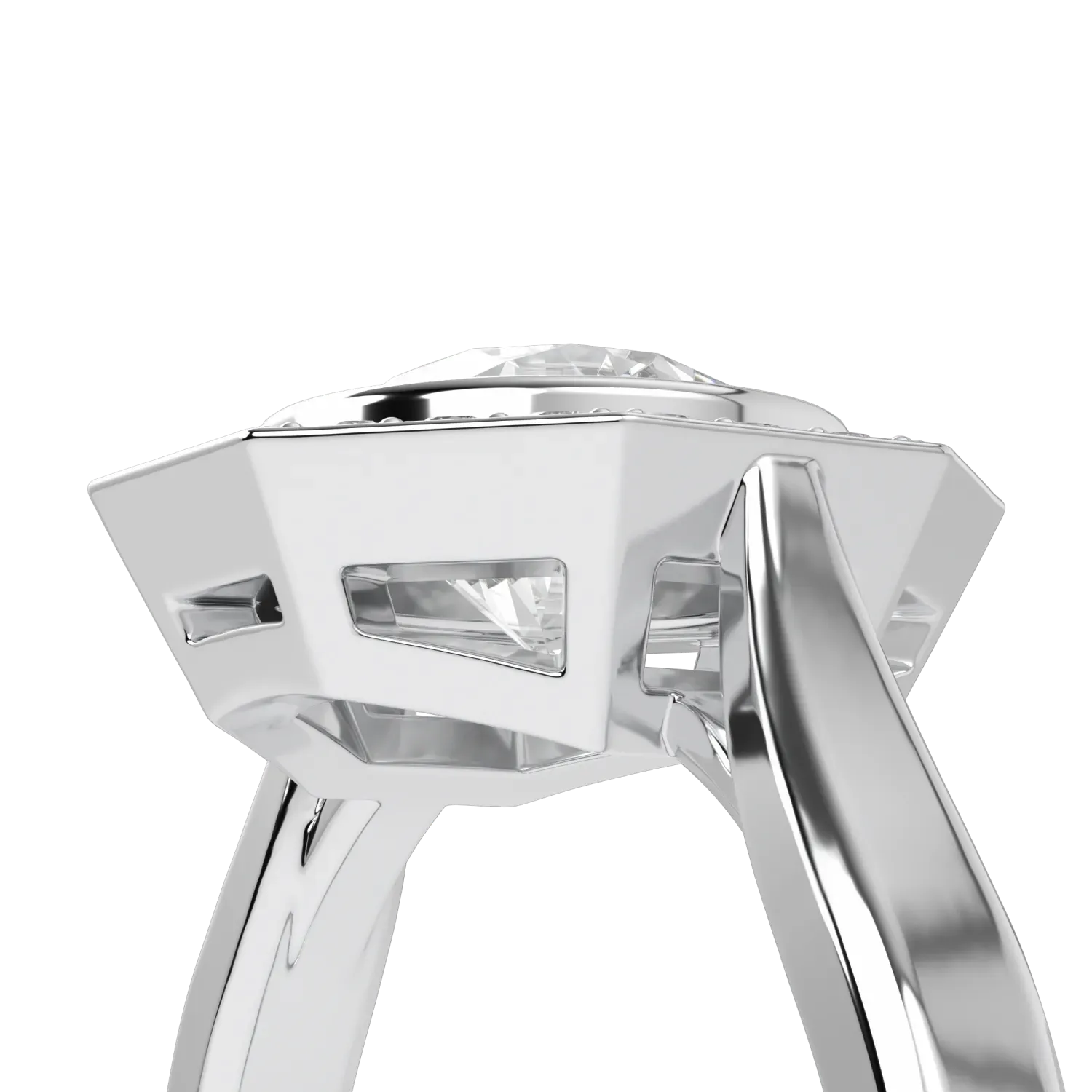 Brilliance 40 collection ring featuring Diamond set in Platinum, Blacklock Jewellery — alternate angle